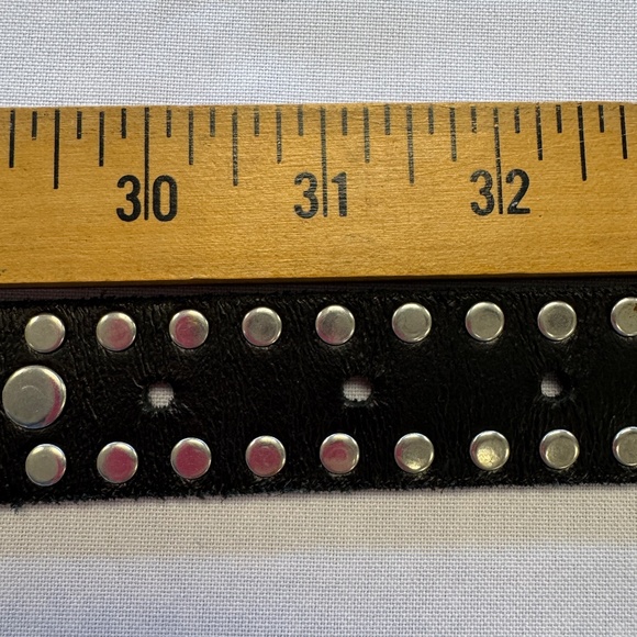 Zara Leather Studded Black Belt Unisex Size 32 - Picture 12 of 12